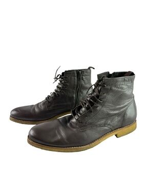 SUPPLY LAB Jonah Brown Leather Ankle Boots Men's Size 11 Lace Up Portugal